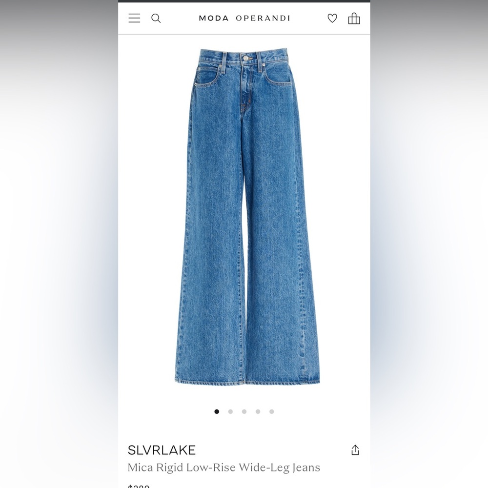SLVRLAKE Mica Low-Rise Wide-Leg Jeans in Sunset Angel